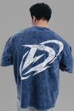  Áo Thun màu wax xanh dương Degrey kiểu dáng rộng in logo BIG D - OVSWAXXANH 