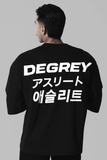  Degrey Korea Japan áo thun màu đen kiểu dáng rộng in hình logo - OVSLOGO 