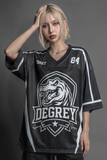  Áo thun thể thao màu ĐEN Degrey Jersey Rex 84 cổ tim - JERREXDEN 