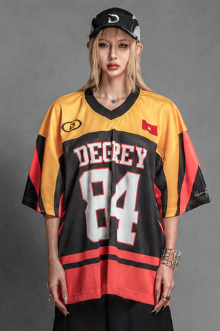  Áo thun thể thao màu CAM BLAZE Degrey Jersey 84 cổ tim - JERBLACAM 