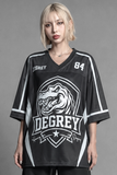  Áo thun thể thao màu ĐEN Degrey Jersey Rex 84 cổ tim - JERREXDEN 