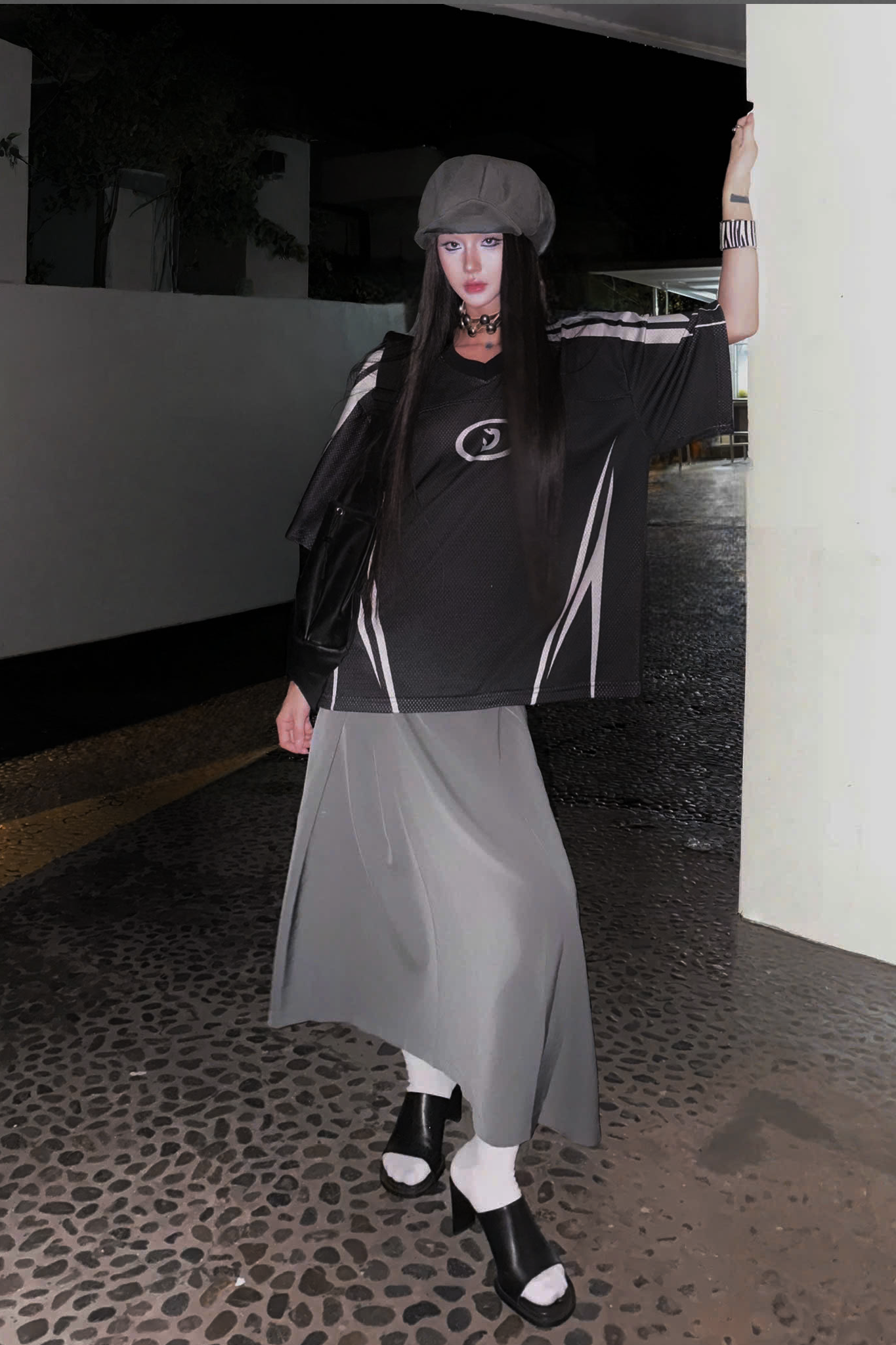  Áo thun thể thao màu BLACK FANG Degrey Jersey 84 cổ tim - JERFANGD 