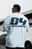  Áo Thun tay dài màu WHITE logo Degrey màu NAVY kiểu dáng rộng raglan - OVSTADATRANG 