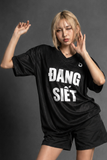  Áo thun màu ĐEN Degrey Jersey ĐANG SIẾT 84 cổ tim - JERSIET 