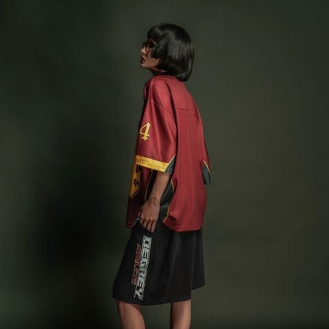  Áo thun Degrey Jersey cổ tim màu đỏ thời trang thể thao màu flexible x3- JERFLEXDO 