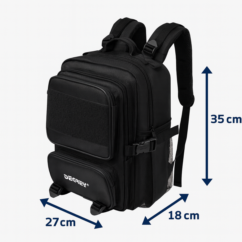  Balo Degrey Powerload MID SIZE Black Canvas 1680D - POWMID 