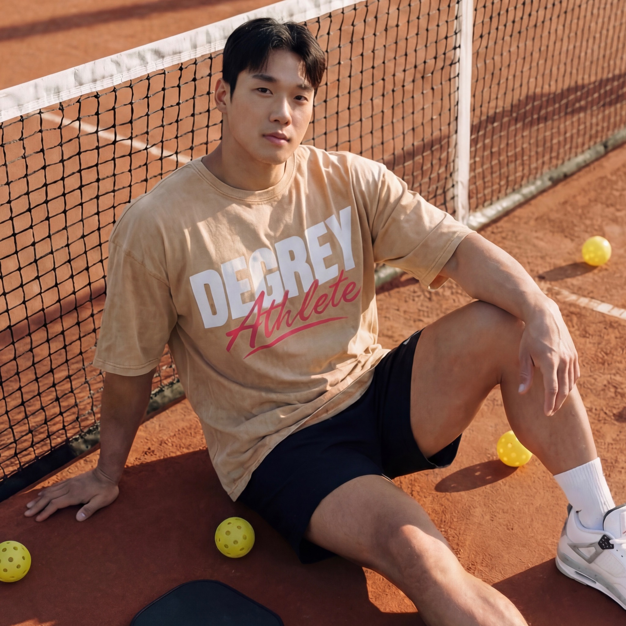  Áo Thun màu wax VÀNG Degrey kiểu dáng rộng in logo - OVSWAXVANG 