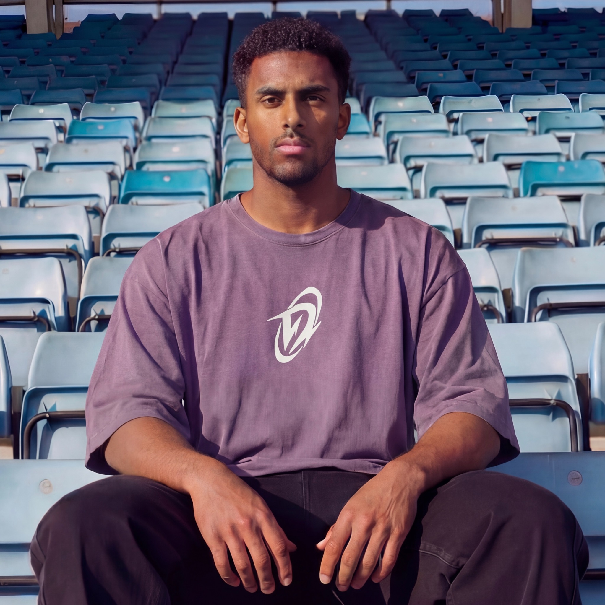  Áo Thun màu wax TÍM Degrey kiểu dáng rộng in logo - OVSWAXTIM 