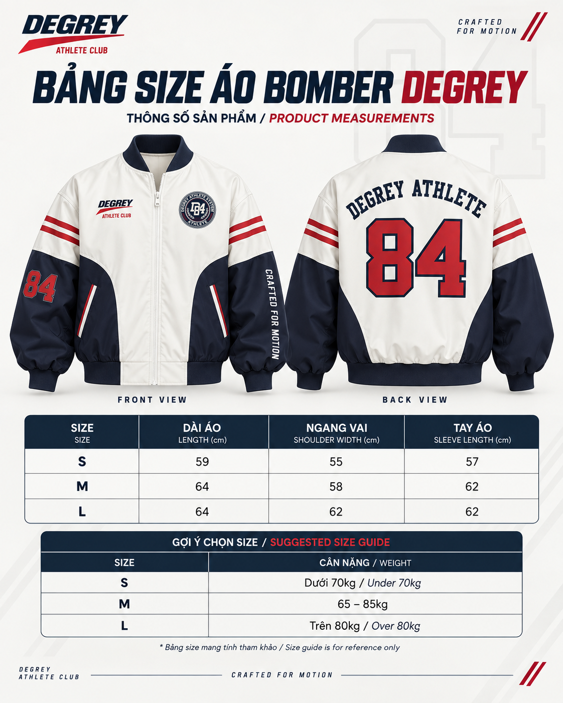  Áo khoác bomber Degrey WHITE TRACKLINE - BOMBLINETRA 