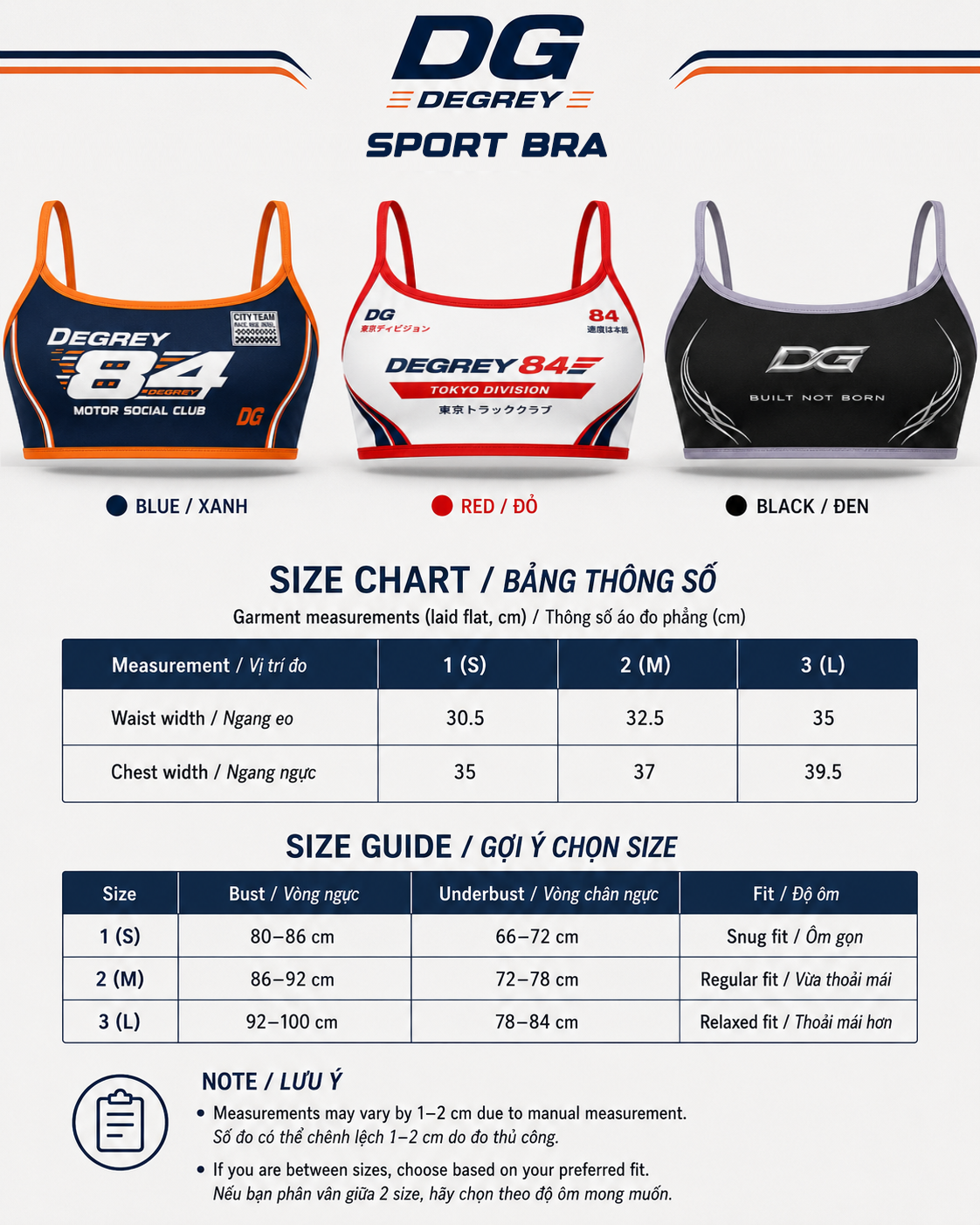  Áo Degrey Gym Sport Bra màu Navy Cam thể thao - BRANACA 