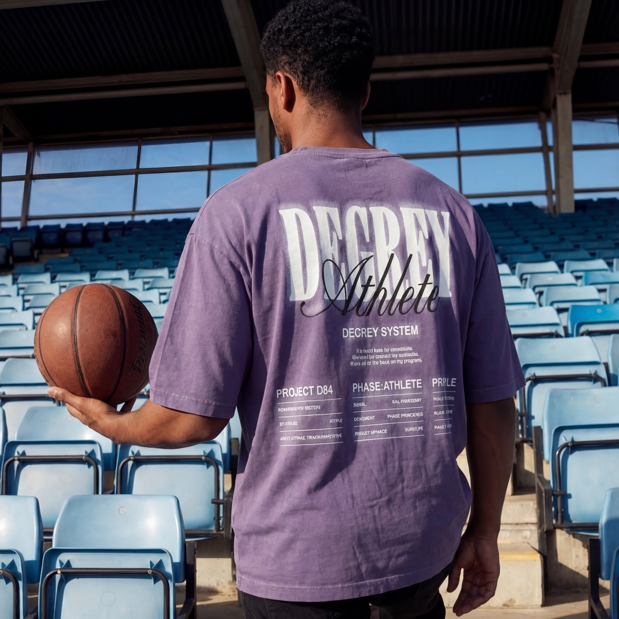  Áo Thun màu wax TÍM Degrey kiểu dáng rộng in logo - OVSWAXTIM 