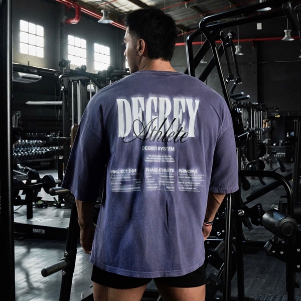  Áo Thun màu wax TÍM Degrey kiểu dáng rộng in logo - OVSWAXTIM 