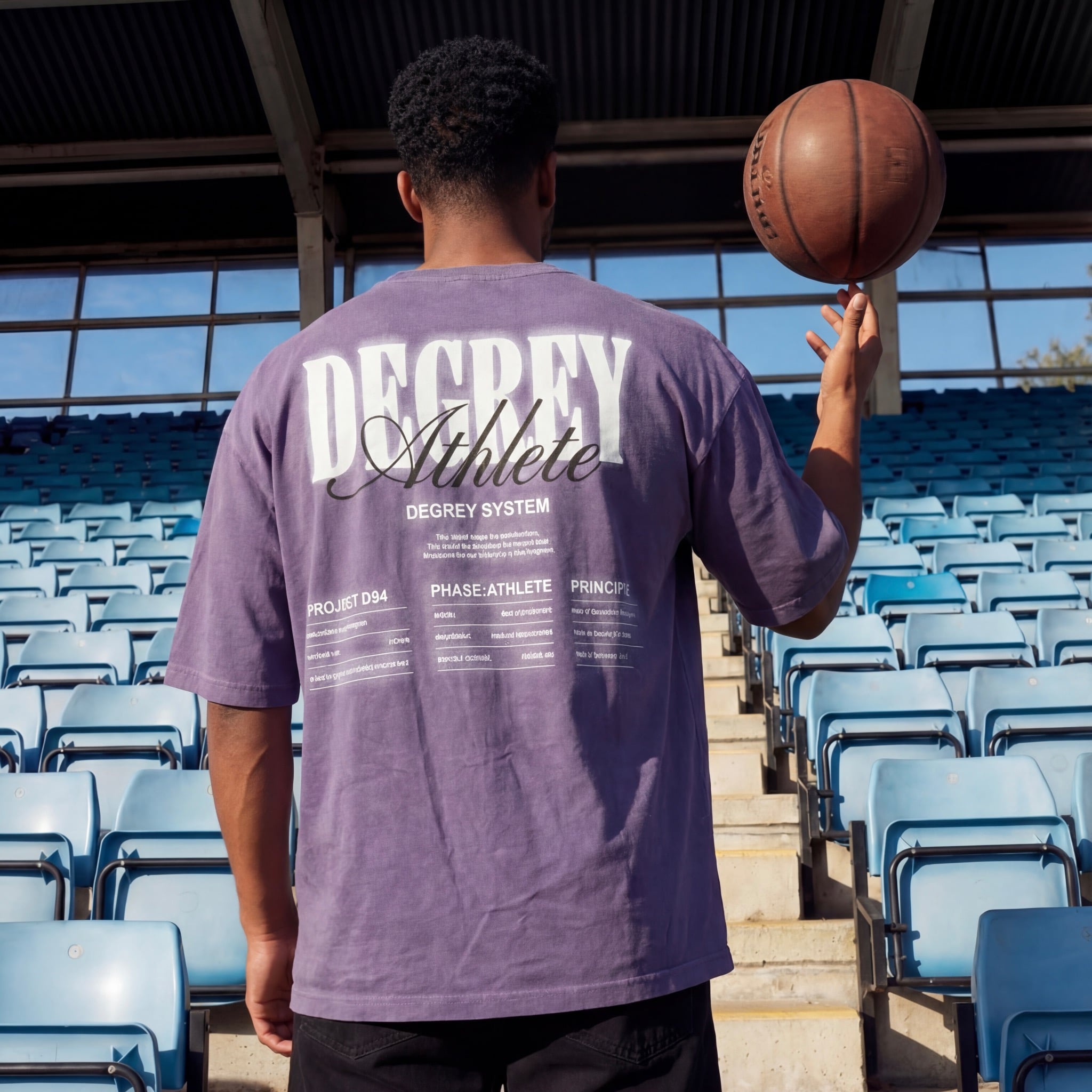  Áo Thun màu wax TÍM Degrey kiểu dáng rộng in logo - OVSWAXTIM 