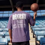  Áo Thun màu wax TÍM Degrey kiểu dáng rộng in logo - OVSWAXTIM 