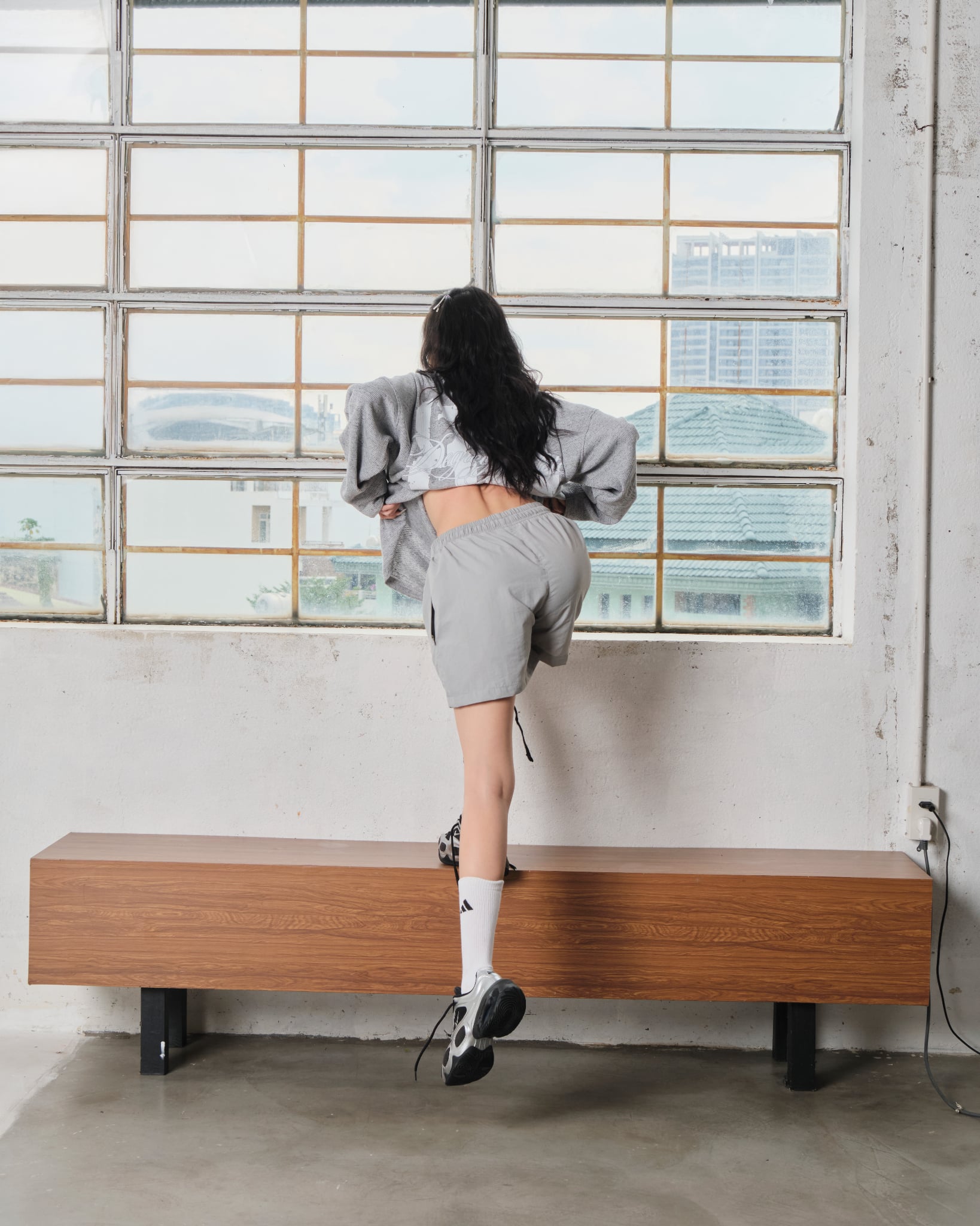  Áo Thun Longsleeve WAFFLE GREY in 2 mặt - WAFGREY 