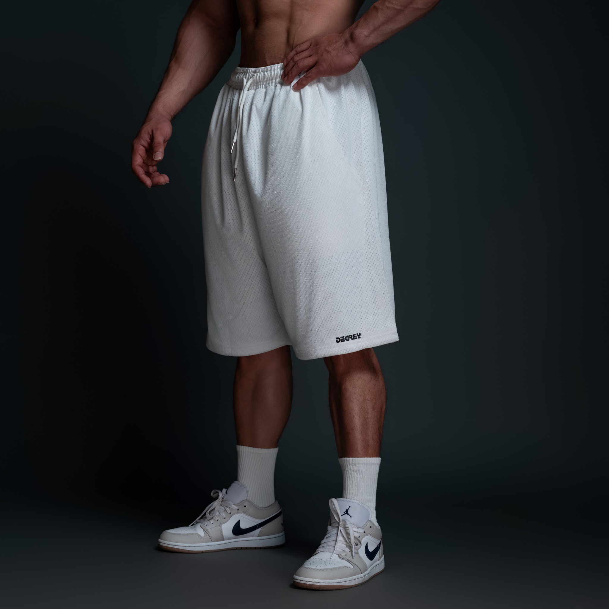  Quần Degrey màu TRẮNG basic thể thao vải lưới 2 lớp - PABATRA 