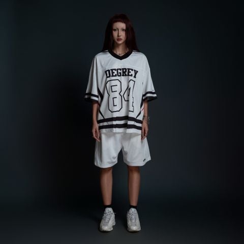  Áo thun thể thao màu TRẮNG CRIMSON Degrey Jersey 84 cổ tim - JERCRIMT 