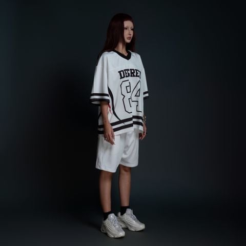  Áo thun thể thao màu TRẮNG CRIMSON Degrey Jersey 84 cổ tim - JERCRIMT 