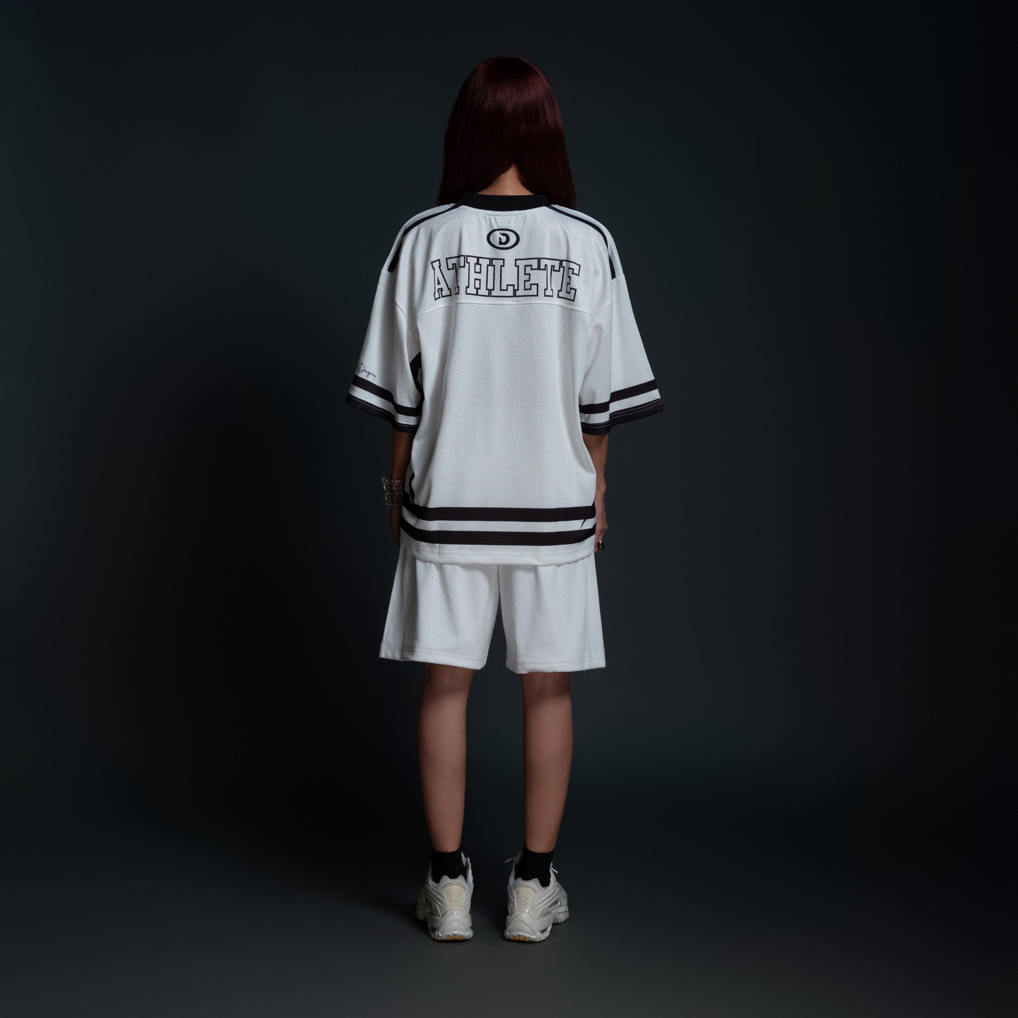  Áo thun thể thao màu TRẮNG CRIMSON Degrey Jersey 84 cổ tim - JERCRIMT 