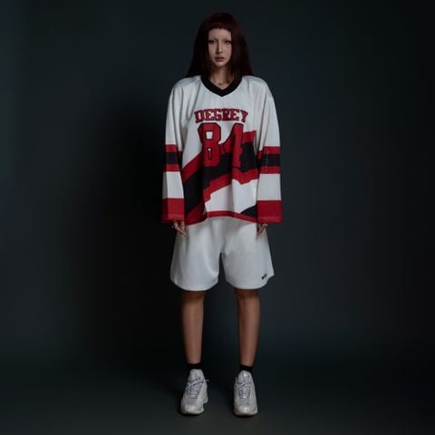  Áo thun tay dài màu trắng Degrey Jersey long sleeve cổ tim thời trang thể thao REDLINE - LONGRELI 