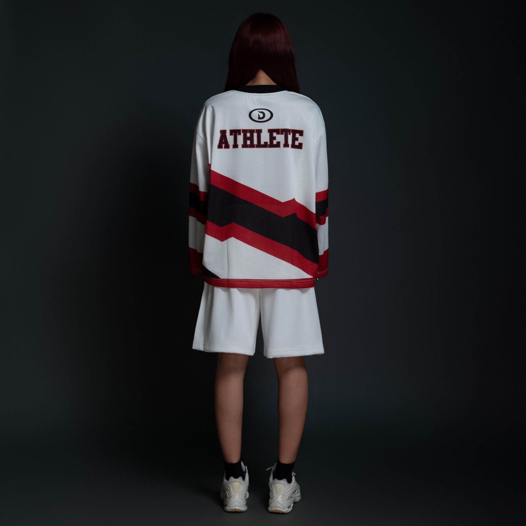  Áo thun tay dài màu trắng Degrey Jersey long sleeve cổ tim thời trang thể thao REDLINE - LONGRELI 