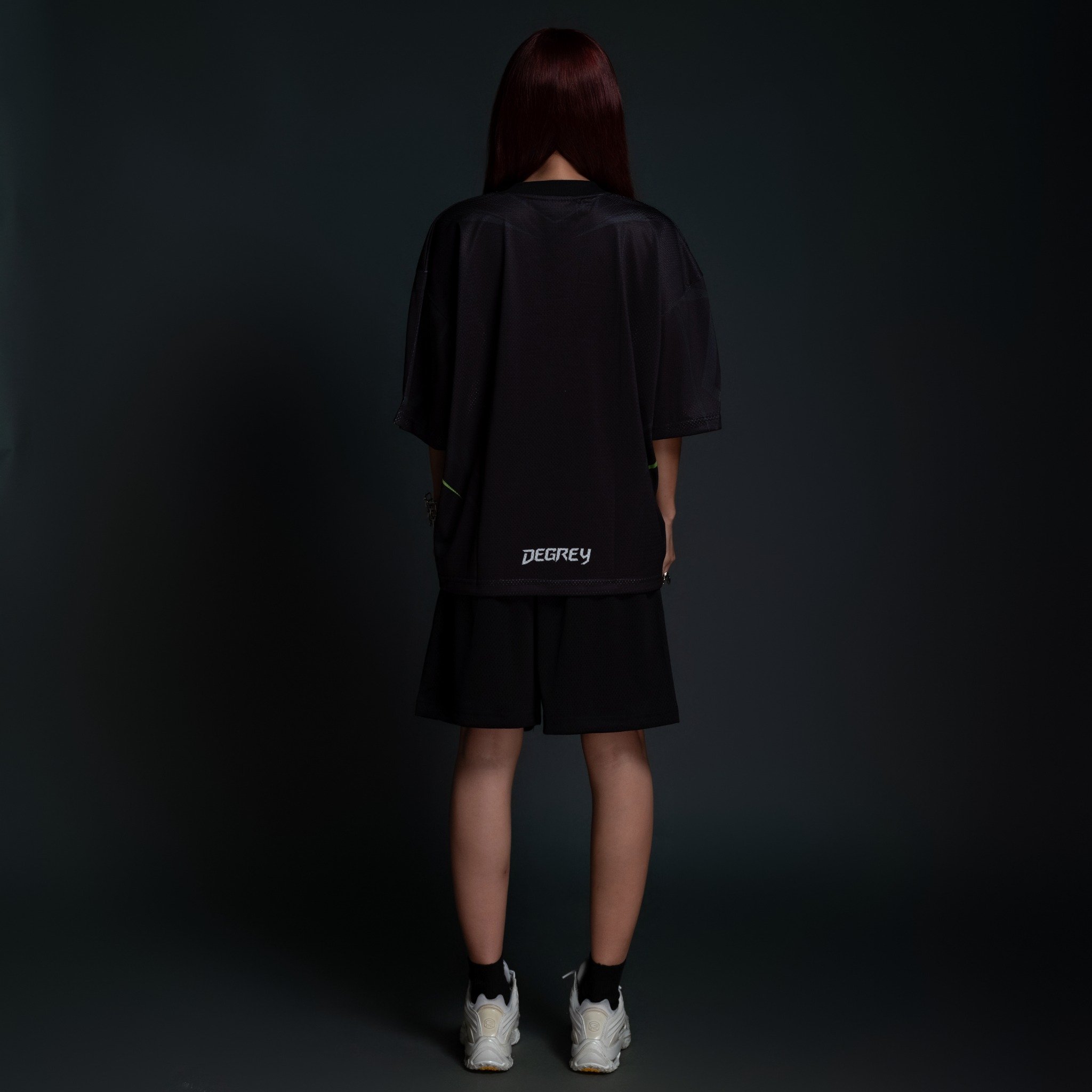  Áo thun thể thao màu CYBER GREEN NEON Degrey Jersey 84 cổ tim - JERCYBERG 