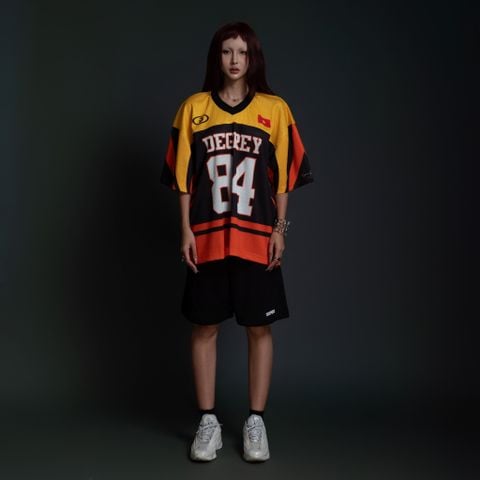  Áo thun thể thao màu CAM BLAZE Degrey Jersey 84 cổ tim - JERBLACAM 