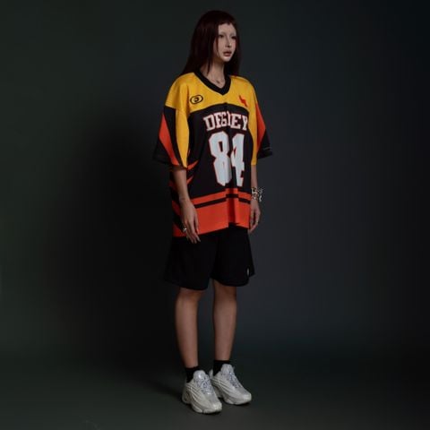  Áo thun thể thao màu CAM BLAZE Degrey Jersey 84 cổ tim - JERBLACAM 
