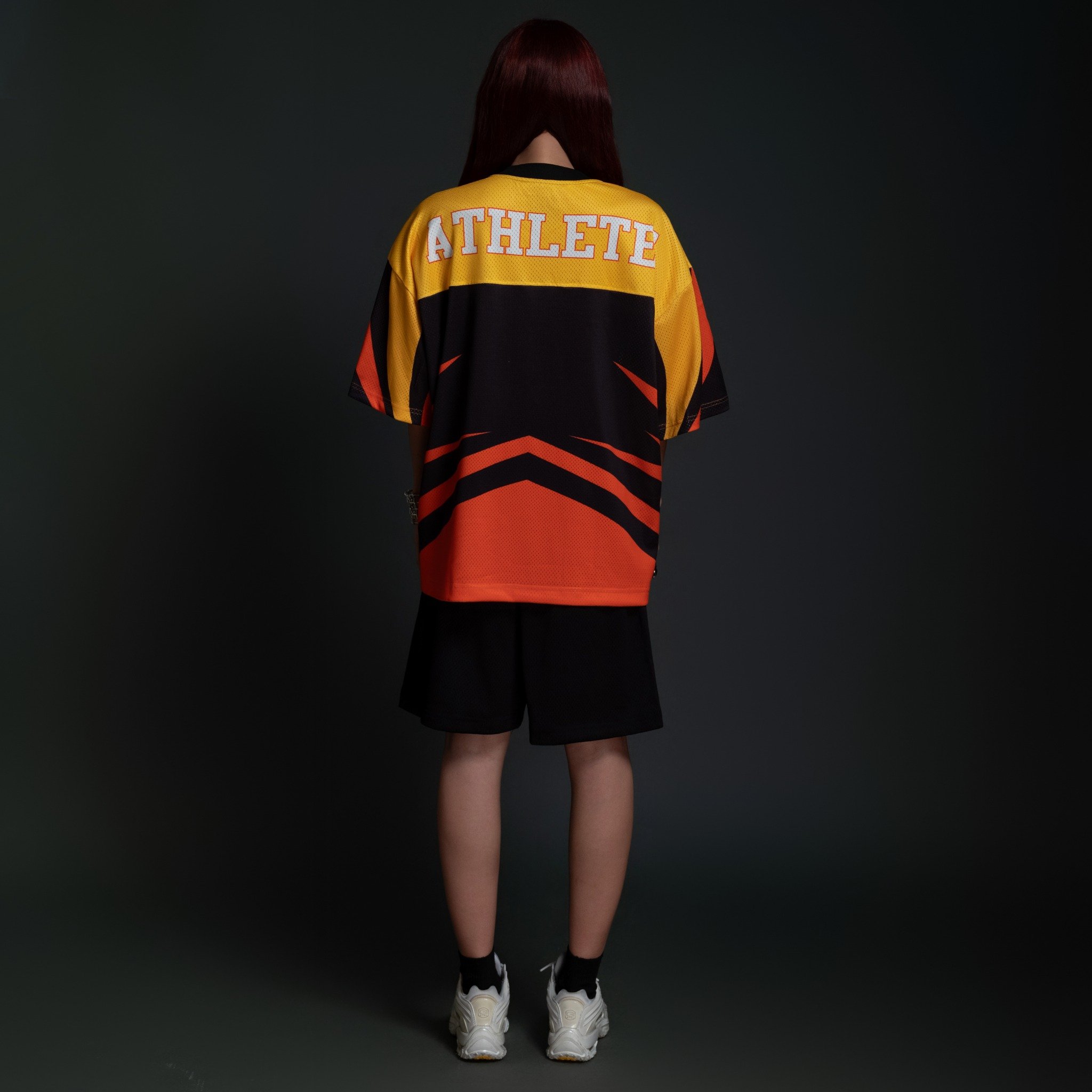  Áo thun thể thao màu CAM BLAZE Degrey Jersey 84 cổ tim - JERBLACAM 