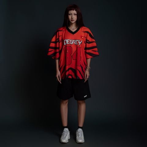  Áo thun thể thao màu cam TIGER Degrey Jersey 84 cổ tim - JERTIGE 