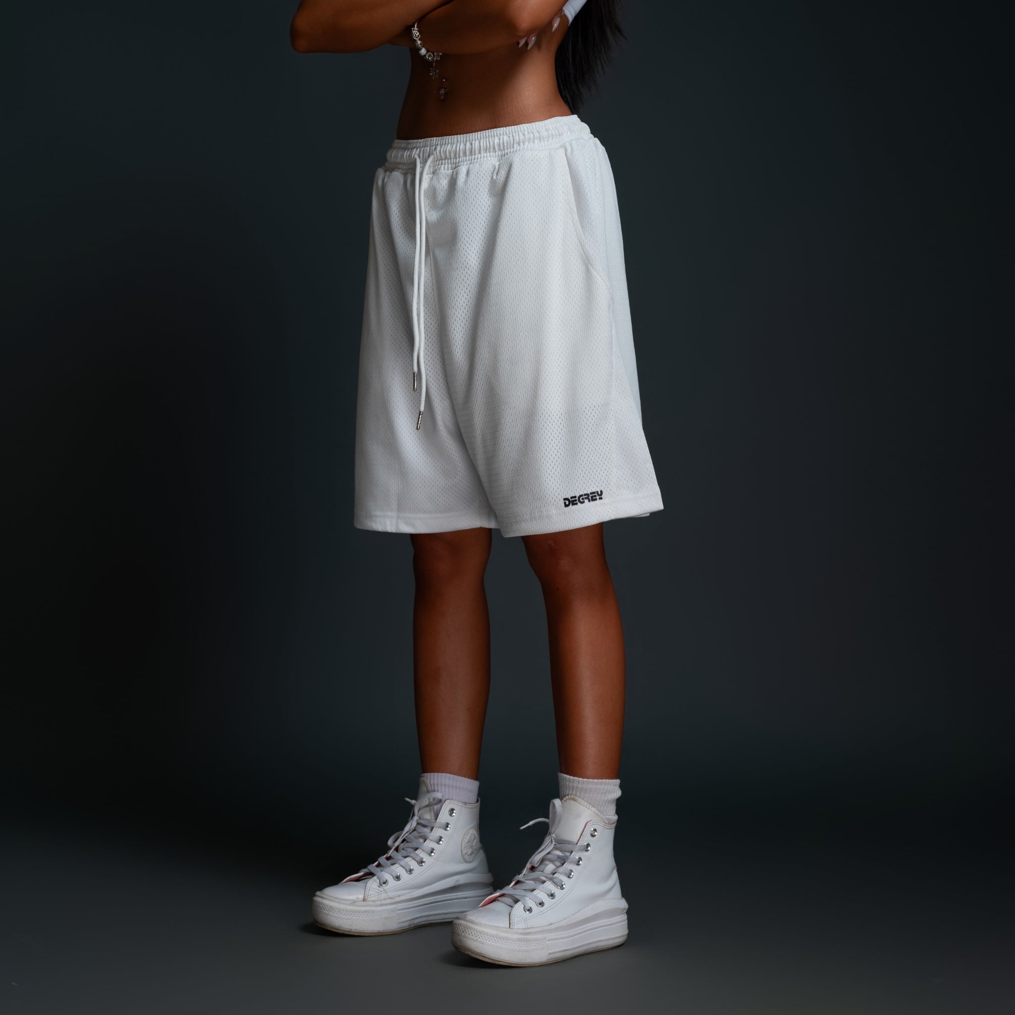  Quần Degrey màu TRẮNG basic thể thao vải lưới 2 lớp - PABATRA 