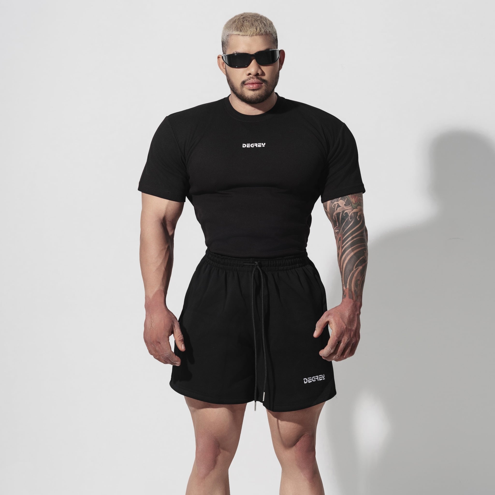  Áo Thun Degrey Tee Rib Thun Gân màu ĐEN - TEERIBDEN 