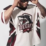  Áo thun thể thao màu kem Degrey Jersey SHARK 84 cổ tim - JERSHARK 