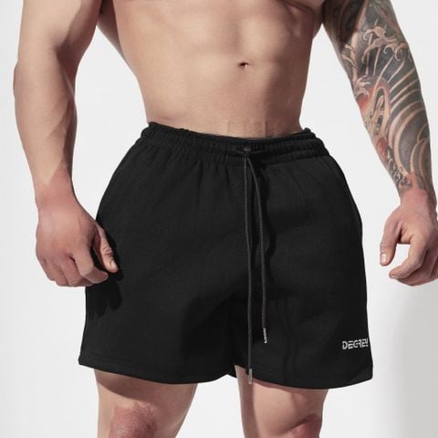  Quần Degrey màu ĐEN thể thao vải thun nỉ poly 2 da - QTTDEN 