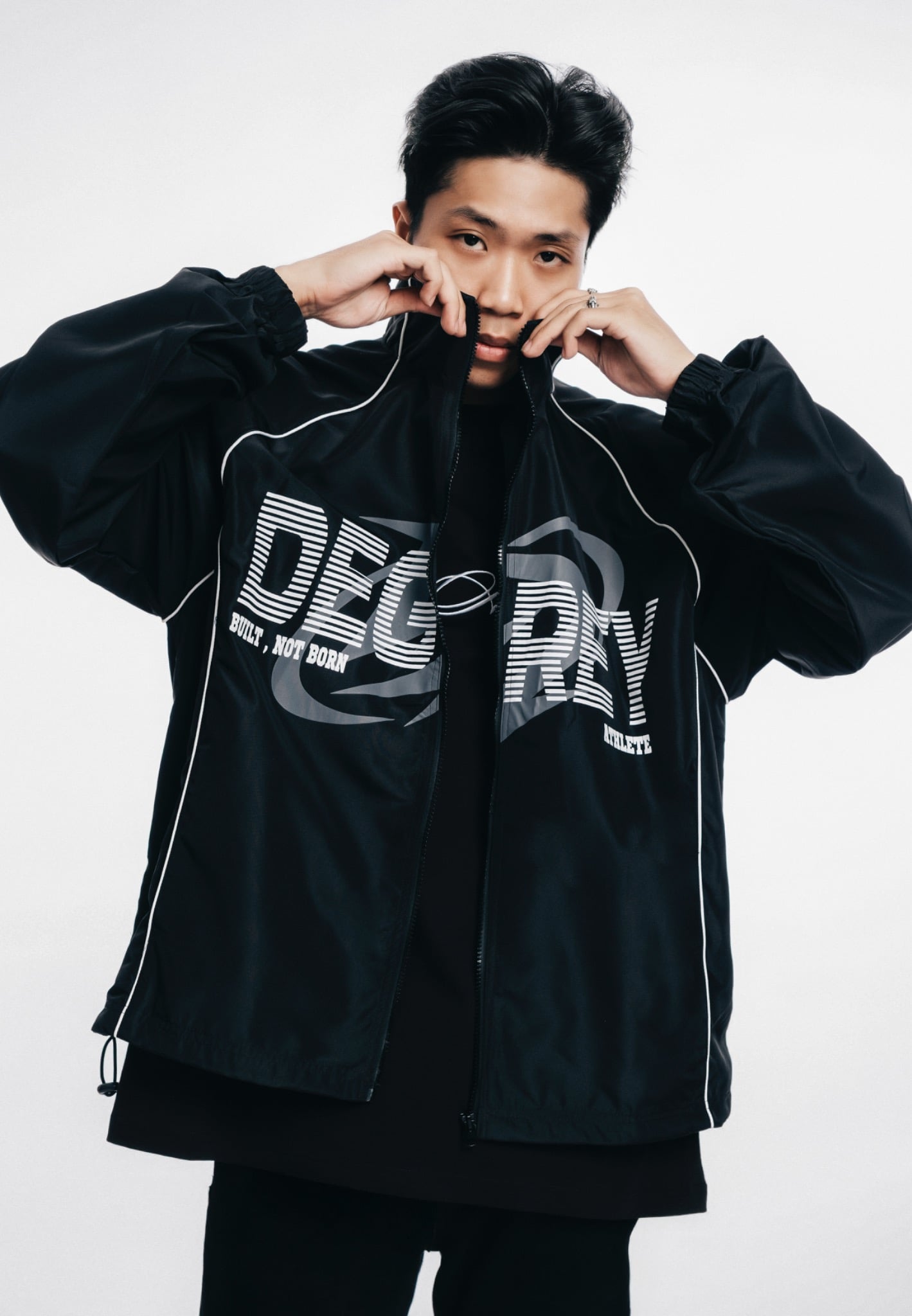  Jacket Degrey Athlete áo khoác dù thể thao màu đen - JACKATHDEN 