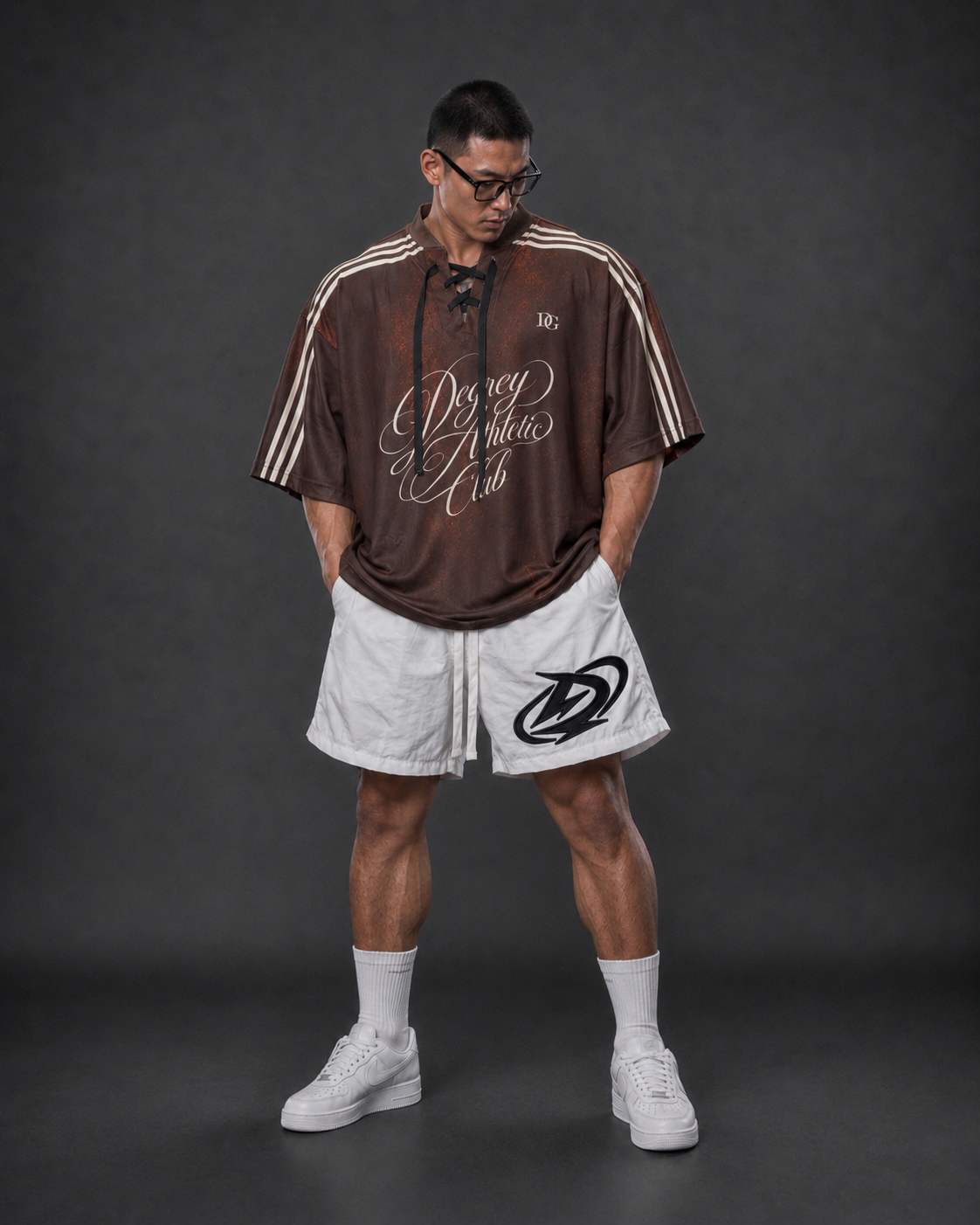  Áo Thun Jersey Mesh màu Nâu Degrey Athletic Club Lace-Up - JERNAU 