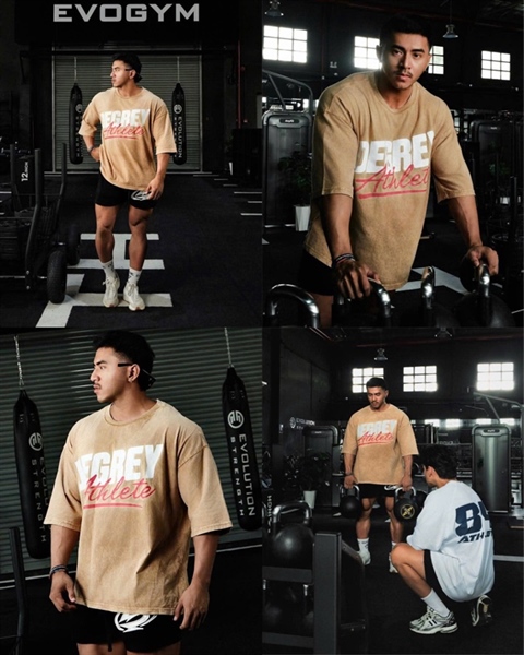  Áo Thun màu wax VÀNG Degrey kiểu dáng rộng in logo - OVSWAXVANG 