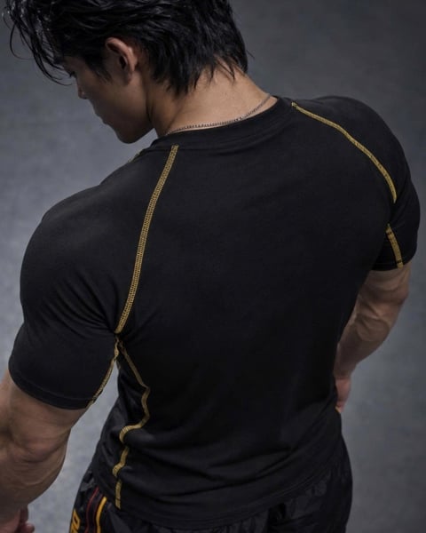  Áo thun Body màu ĐEN Degrey Compressor Tee in logo - BODYTEEDEN 