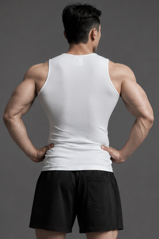  Áo TankTop thể thao màu TRẮNG Degrey Compressor thêu logo - COMTANKTRANG 