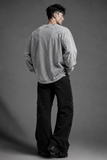  Áo Thun tay dài oversize WAX XÁM thêu logo Degrey - OVSLONGWAXXAM 