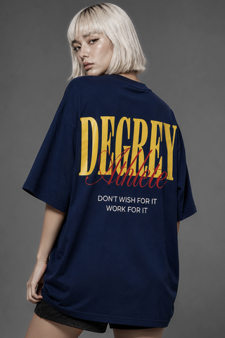  Áo Thun màu NAVY logo Degrey màu VÀNG kiểu dáng rộng Athlete - OVSATHNAYE 