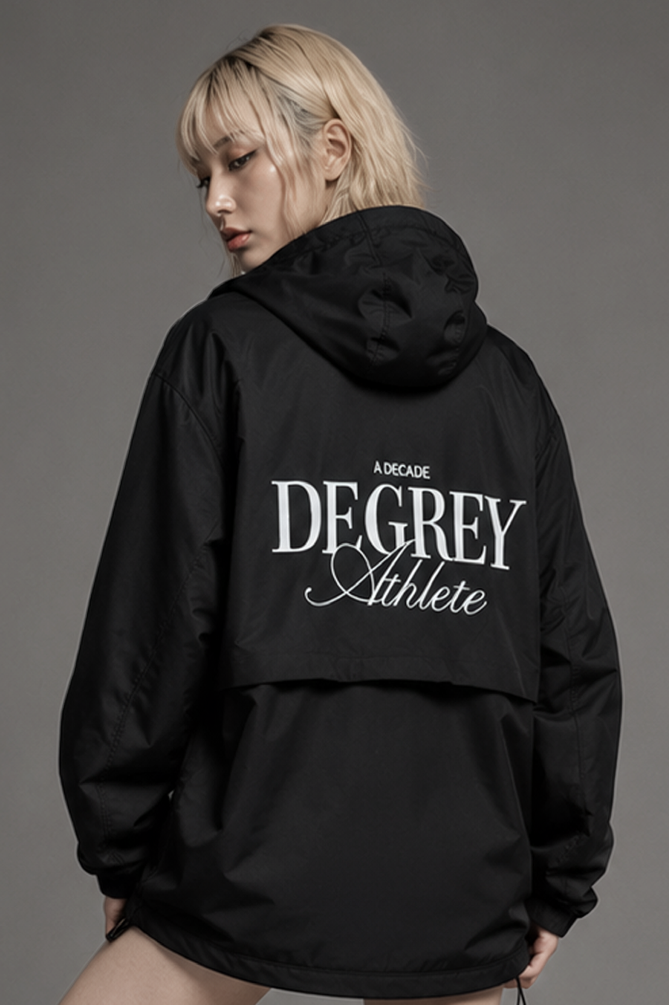  Jacket Degrey Decade Half Zip áo khoác dù có nón hình thêu - JKHALFZIP 