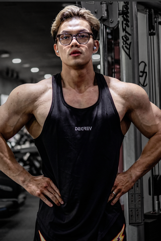  Áo Ba Lỗ Tanktop màu đen Gym Thể Thao Thoáng Mát In logo Degrey - Local Brand Degrey sport wear - BLGD 