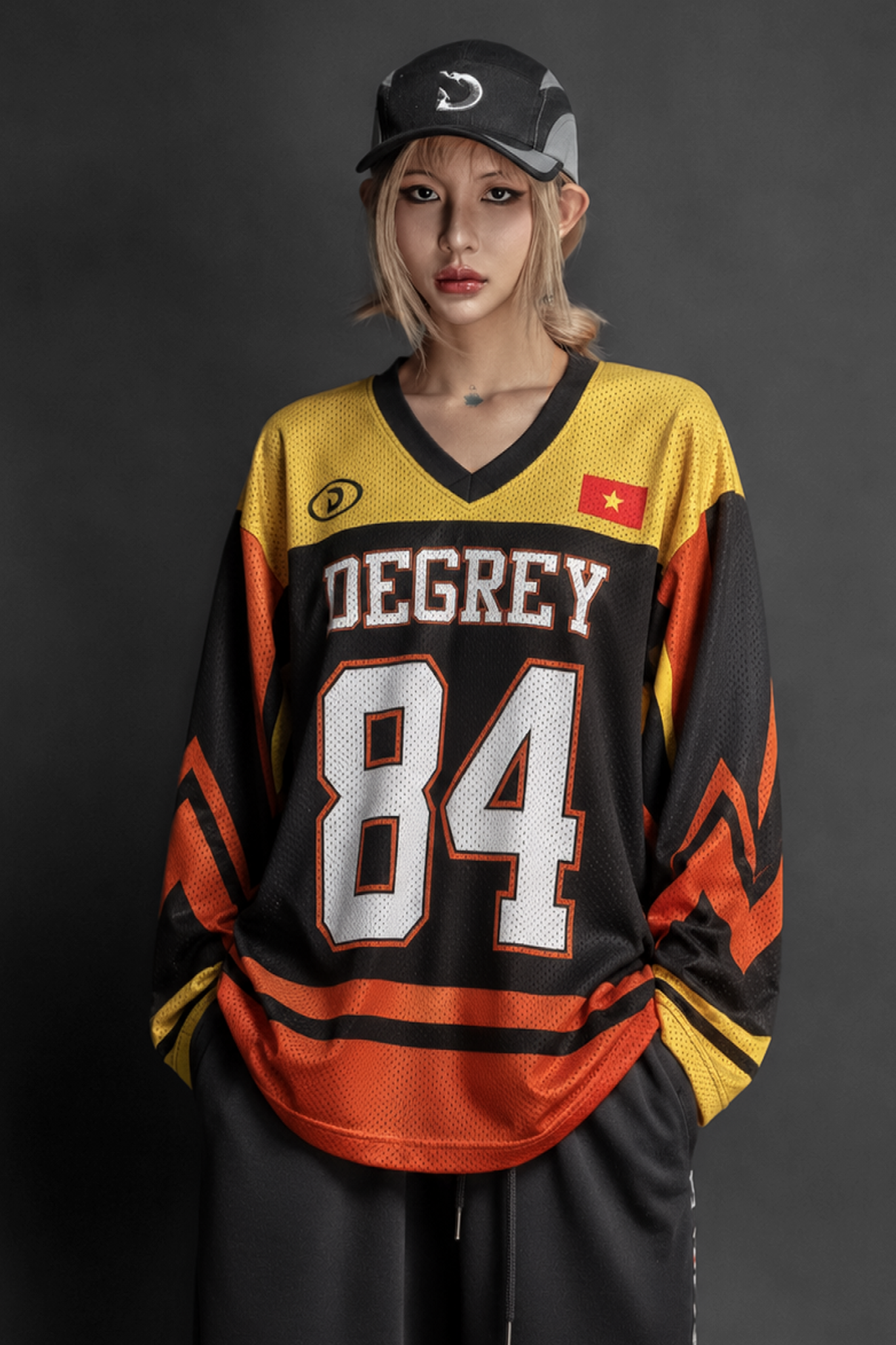  Áo thun tay dài màu BLAZE CAM Degrey Jersey long sleeve cổ tim thời trang thể thao - LONGBLA 