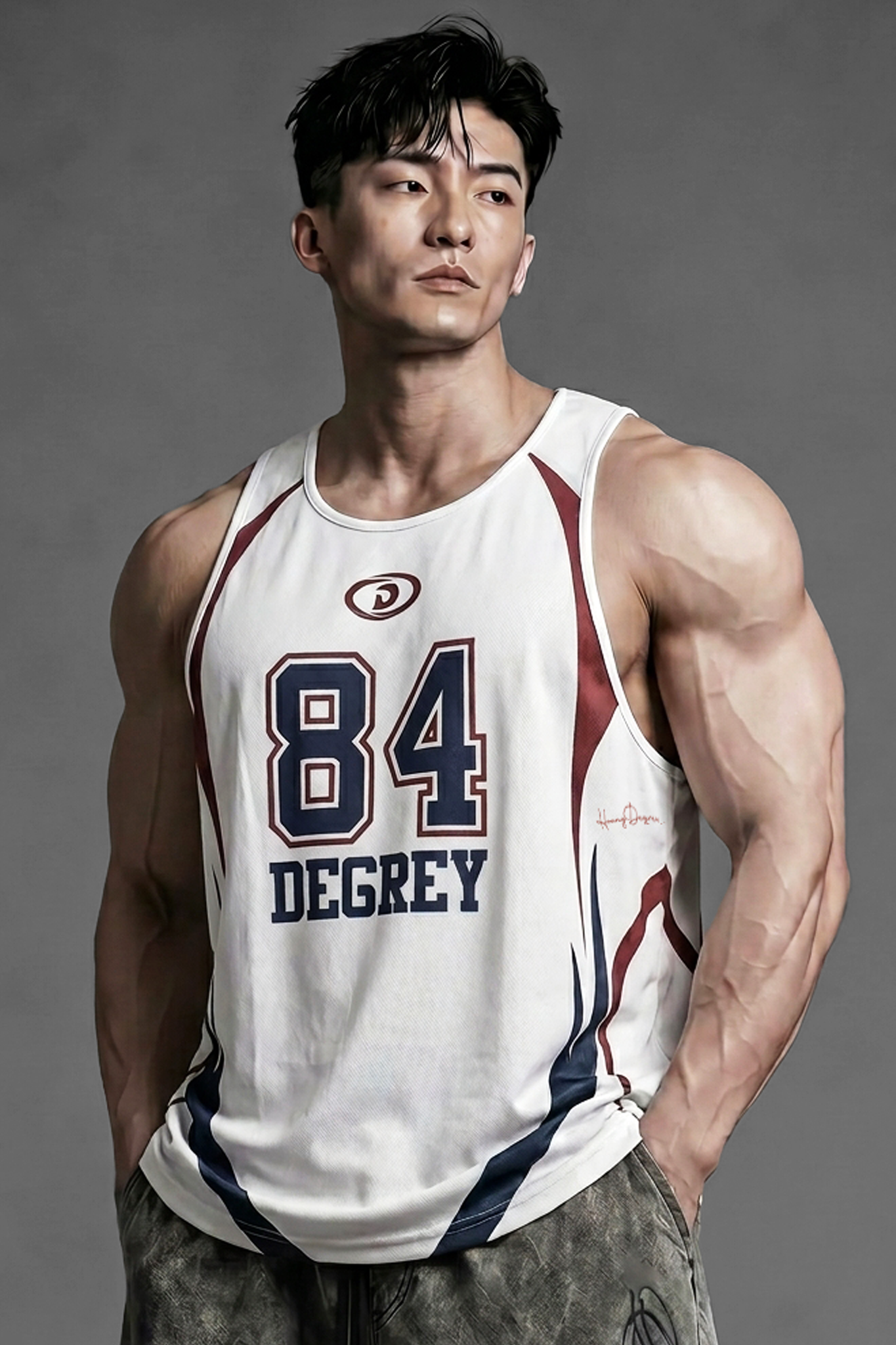  Áo ba lỗ Degrey Tanktop màu trắng Crimson Surge thể thao - TANKCRIMT 