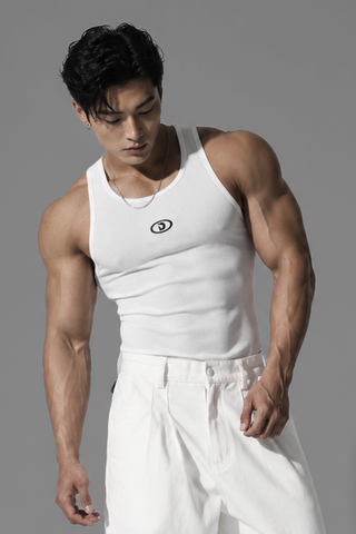  Áo Ba Lỗ Degrey Thun Gân màu TRẮNG TankTop Rib - TANKRIBTRANG 