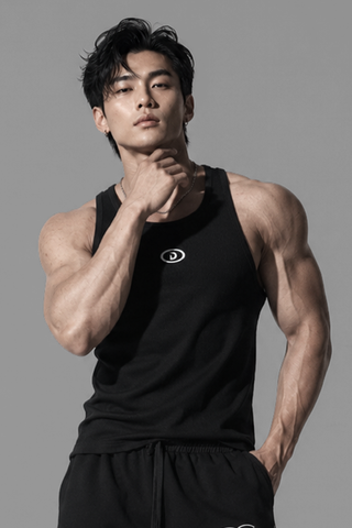  Áo Ba Lỗ Degrey Thun Gân màu ĐEN TankTop Rib - TANKRIBDEN 