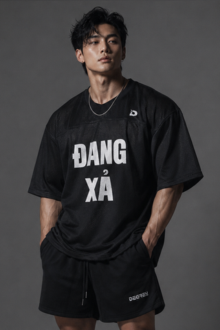  Áo thun màu ĐEN Degrey Jersey ĐANG XẢ 84 cổ tim - JERXA 