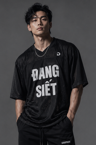  Áo thun màu ĐEN Degrey Jersey ĐANG SIẾT 84 cổ tim - JERSIET 