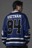  Áo thun tay dài Degrey Jersey long sleeve cổ tim in hình thời trang thể thao nam nữ màu xanh- JERLONGXANH 